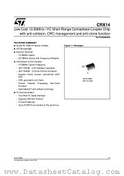CRX14 datasheet pdf SGS Thomson Microelectronics