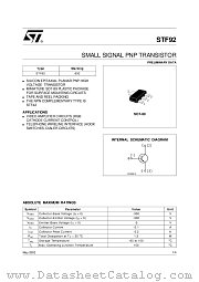 STF92 datasheet pdf SGS Thomson Microelectronics