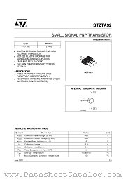 STZTA92 datasheet pdf SGS Thomson Microelectronics