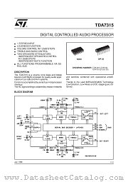 TDA7315 datasheet pdf SGS Thomson Microelectronics