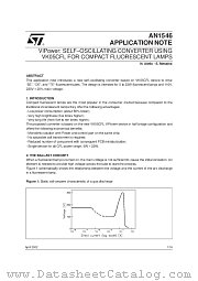 AN1546 datasheet pdf SGS Thomson Microelectronics