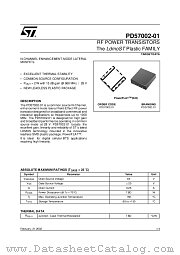PD57002-01 datasheet pdf SGS Thomson Microelectronics