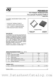 PD54003-01 datasheet pdf SGS Thomson Microelectronics