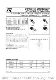 STD1NC70Z-1 datasheet pdf SGS Thomson Microelectronics