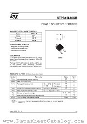 STPS15L60CB datasheet pdf SGS Thomson Microelectronics