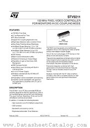 STV9211 datasheet pdf SGS Thomson Microelectronics