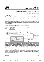 AN1501 datasheet pdf SGS Thomson Microelectronics