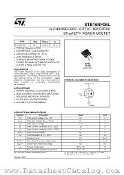 STB16NF06L datasheet pdf SGS Thomson Microelectronics