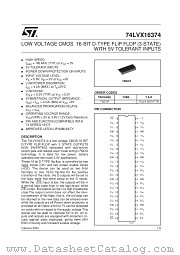 74LVX16374TTR datasheet pdf SGS Thomson Microelectronics