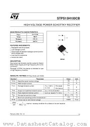 STPS15H100CB datasheet pdf SGS Thomson Microelectronics