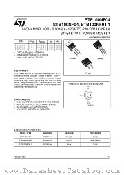 STB100NF04-1 datasheet pdf SGS Thomson Microelectronics