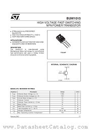 BUW1015 datasheet pdf SGS Thomson Microelectronics