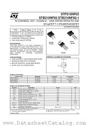 STB210NF02 datasheet pdf SGS Thomson Microelectronics