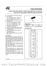 74ALVCH16240T datasheet pdf SGS Thomson Microelectronics