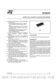 STA003T datasheet pdf SGS Thomson Microelectronics