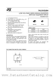 74LX1GU04STR datasheet pdf SGS Thomson Microelectronics
