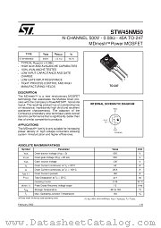 STW45NM50 datasheet pdf SGS Thomson Microelectronics