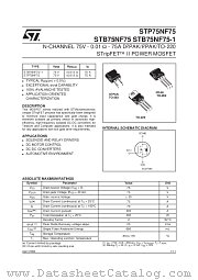 STP75NF75 datasheet pdf SGS Thomson Microelectronics