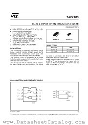 74V2T03CTR datasheet pdf SGS Thomson Microelectronics