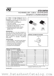 STD12NF06 datasheet pdf SGS Thomson Microelectronics