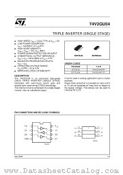 74V2GU04STR datasheet pdf SGS Thomson Microelectronics