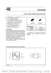 74V2G384STR datasheet pdf SGS Thomson Microelectronics