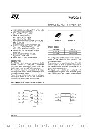 74V2G14STR datasheet pdf SGS Thomson Microelectronics