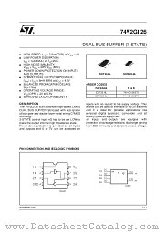 74V2G126STR datasheet pdf SGS Thomson Microelectronics
