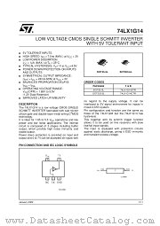 74LX1G14CTR datasheet pdf SGS Thomson Microelectronics