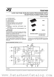 TDA7469 datasheet pdf SGS Thomson Microelectronics