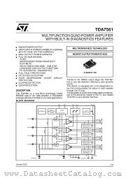 TDA7561 datasheet pdf SGS Thomson Microelectronics