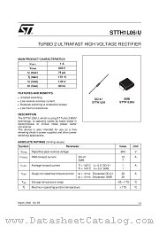 STTH1L06U datasheet pdf SGS Thomson Microelectronics
