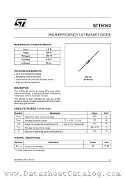 STTH152 datasheet pdf SGS Thomson Microelectronics