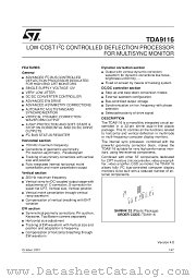TDA9116 datasheet pdf SGS Thomson Microelectronics