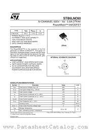 STB6LNC60 datasheet pdf SGS Thomson Microelectronics