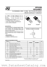 IRF630MFP datasheet pdf SGS Thomson Microelectronics