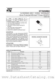 STY60NM60 datasheet pdf SGS Thomson Microelectronics