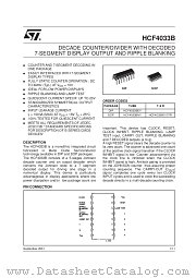 HCF4033M013TR datasheet pdf SGS Thomson Microelectronics