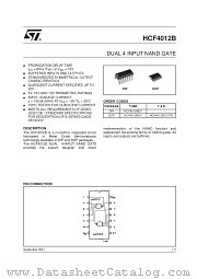 HCF4012BEY datasheet pdf SGS Thomson Microelectronics