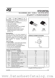STD12NF06L datasheet pdf SGS Thomson Microelectronics