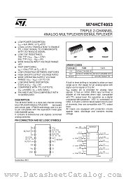 M74HCT4053M1R datasheet pdf SGS Thomson Microelectronics