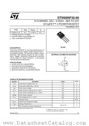 STW80NF55-06 datasheet pdf SGS Thomson Microelectronics