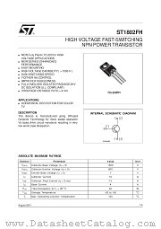 ST1802FH datasheet pdf SGS Thomson Microelectronics