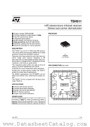 TSH511 datasheet pdf SGS Thomson Microelectronics