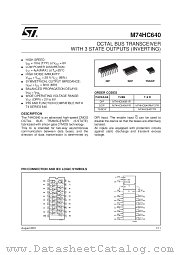 M74HC640RM13TR datasheet pdf SGS Thomson Microelectronics