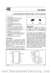 74LVQ161MTR datasheet pdf SGS Thomson Microelectronics