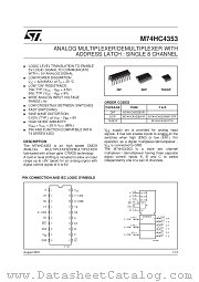 M74HC4353RM13TR datasheet pdf SGS Thomson Microelectronics