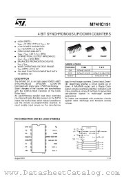 M74HC191M1R datasheet pdf SGS Thomson Microelectronics