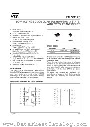 74LVX126MTR datasheet pdf SGS Thomson Microelectronics