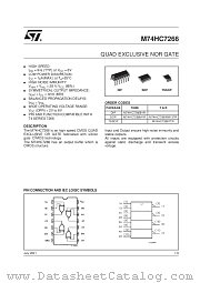 M74HC7266RM13TR datasheet pdf SGS Thomson Microelectronics